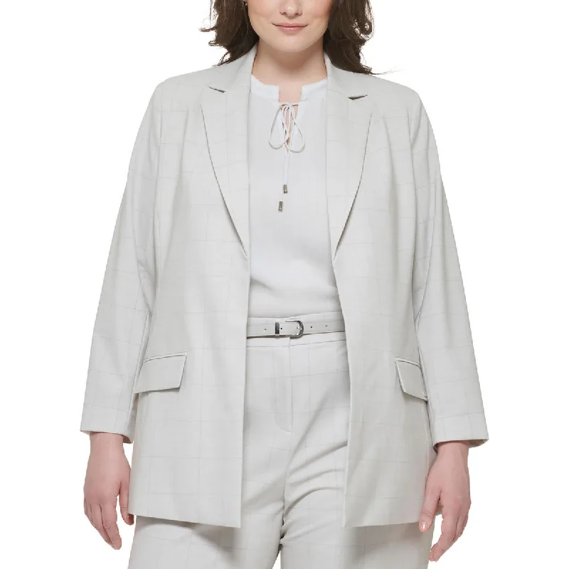 Plus    Womens Suit Separate Office Wear Open-Front BlazerBlazerplayer