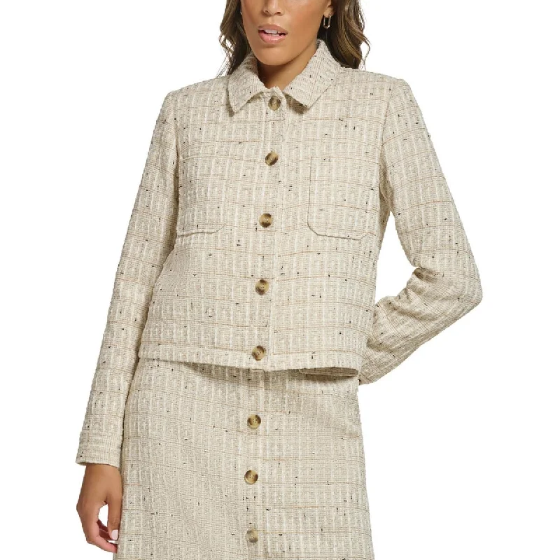 Womens Tweed Collar Two-Button BlazerBlazerdata