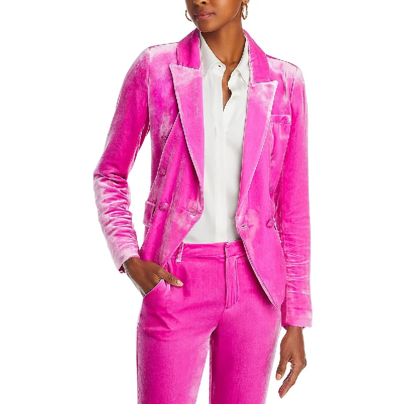 Kenzie Womens Velvet Suit Separate Double-Breasted BlazerBlazerluxury