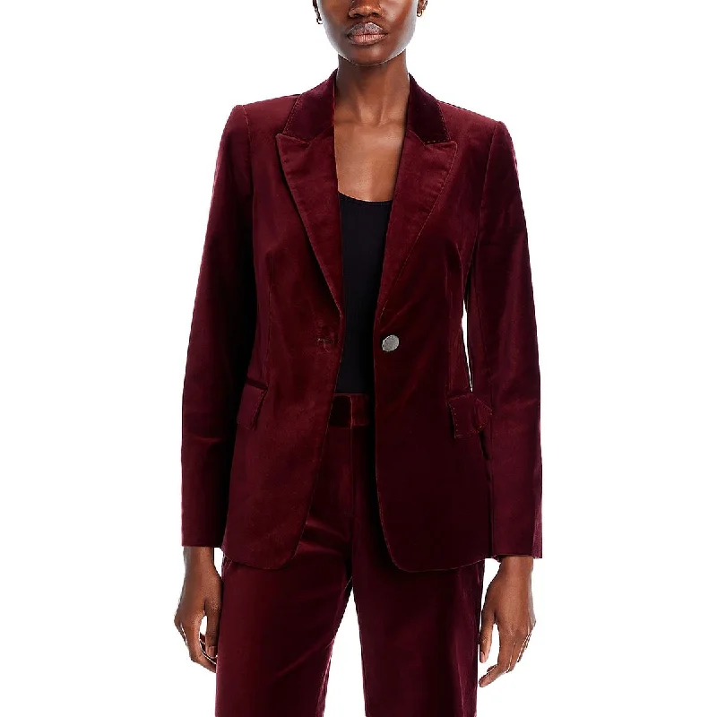 Ramsey Womens Velvet Suit Separate One-Button BlazerBlazercyber