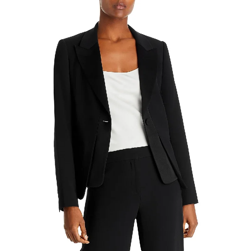 Mac Womens Satin Trim Suit Separate One-Button BlazerBlazertrend