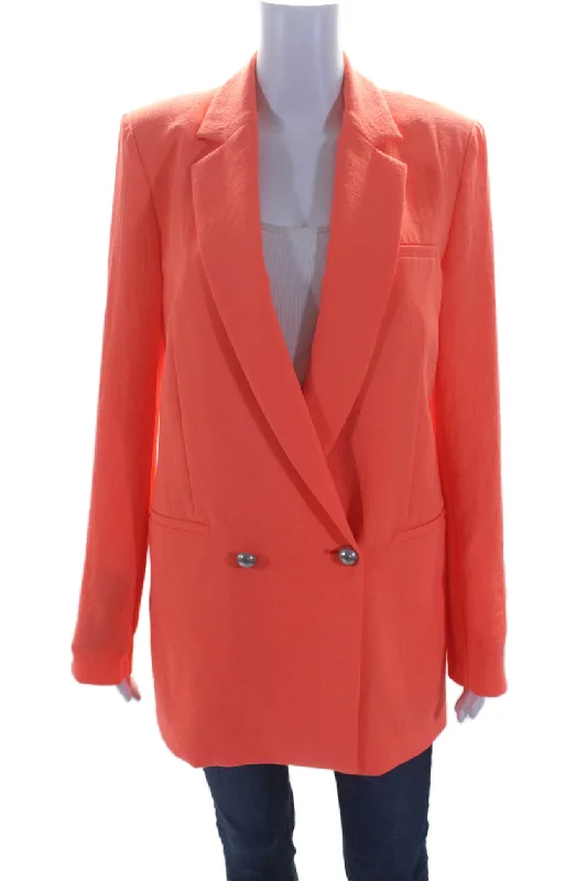 Pinko Womens Double Breasted Goldie Blazer Jacket Neon OrangeBlazerart